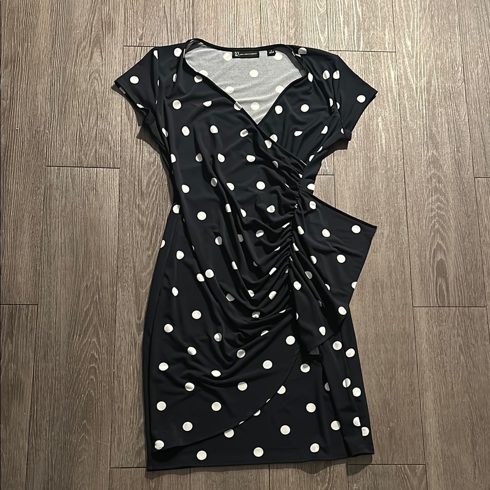 Classic Navy Polka Dot Dress - NY & Company